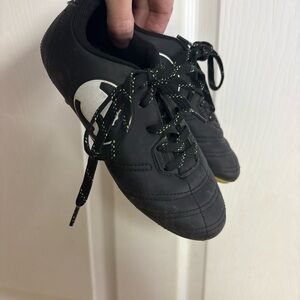 Black puma Soccer Cleats with White Logo 1
